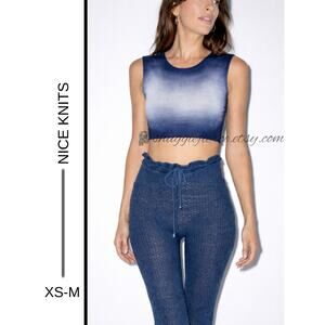 MSRP: $120 | ✨Nice Knits by Knorts Denim Knit Top – Size XS-M | Fitted Comfort ✨